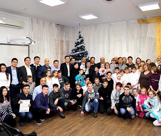 The ceremony of donation of a boiler to Children's Village WARM HOUSE FOR CHILDREN